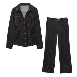 Vintage Denim Jacket & Jeans Set - Diva Melody