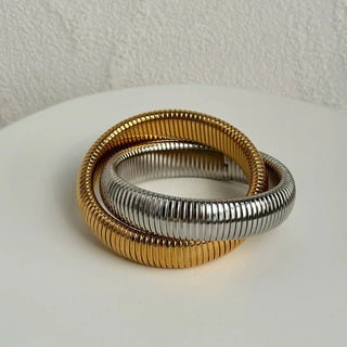 Vintage Elastic Gypsy Polished Aesthetic Bangle Bracelet Jewelry - Diva Melody