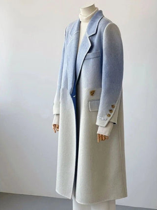 Vintage Gradient Outerwear Long Woolen Coat - Diva Melody