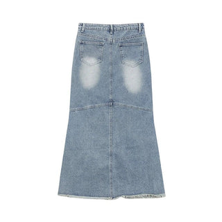 Vintage High - Waisted Denim Pencil Skirt - Diva Melody