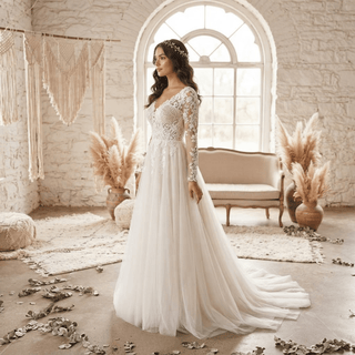 Vintage-Inspired Boho Wedding Dress - Diva Melody