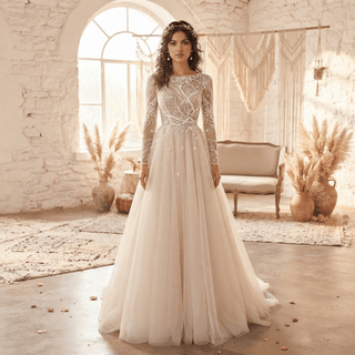 Vintage-Inspired Boho Wedding Dress - Diva Melody