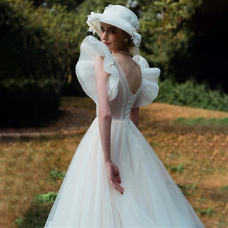 Vintage - Inspired Tea - Length Wedding Dress - Diva Melody