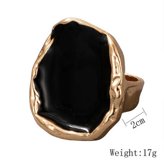 Vintage Irregular Punk Black Geometric Alloy Rings Jewelry - Diva Melody