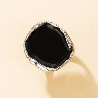 Vintage Irregular Punk Black Geometric Alloy Rings Jewelry - Diva Melody