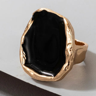 Vintage Irregular Punk Black Geometric Alloy Rings Jewelry - Diva Melody