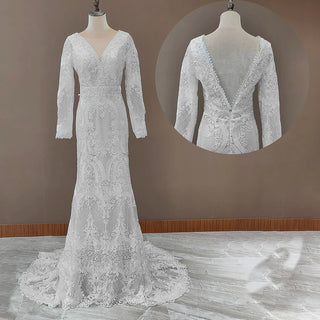 Vintage Lace Boho Wedding Dress - Diva Melody