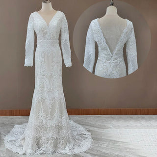 Vintage Lace Boho Wedding Dress - Diva Melody