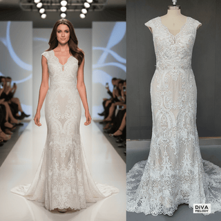 Vintage Lace Boho Wedding Dress - Diva Melody
