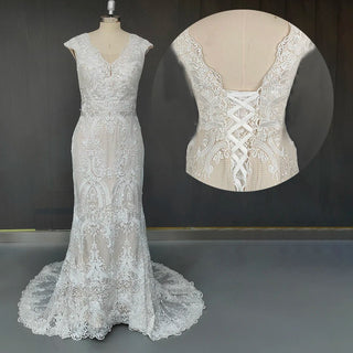 Vintage Lace Boho Wedding Dress - Diva Melody