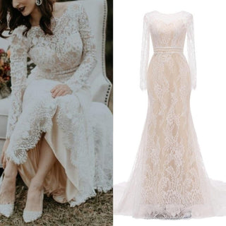 Vintage Lace Wedding Dress - Diva Melody