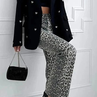 Vintage Leopard Split Maxi Skirt - Diva Melody