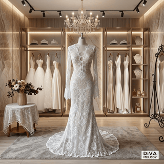 Vintage Long Sleeve Bridal Gown - Diva Melody