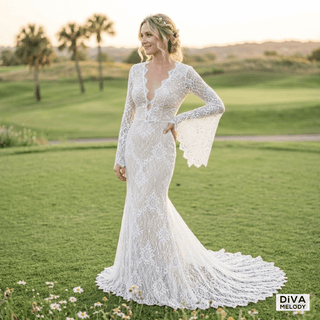 Vintage Long Sleeve Bridal Gown - Diva Melody