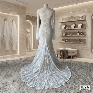 Vintage Long Sleeve Bridal Gown - Diva Melody