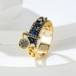 Vintage Royal Blue Stone Rings Jewelry Gifts - Diva Melody