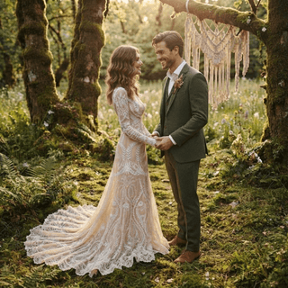 Vintage Two pieces Wedding Dress - Diva Melody