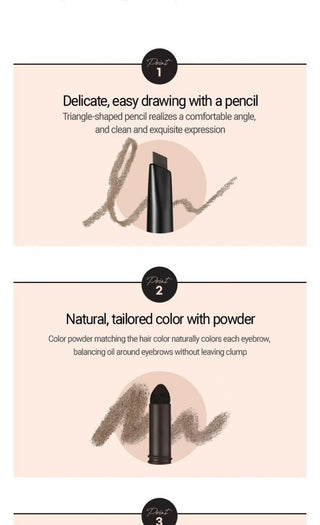 [WAKEMAKE] Powder Jet Dual Brow 0.75g - 05 Dark Brown - Diva Melody