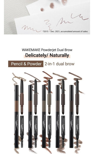 [WAKEMAKE] Powder Jet Dual Brow 0.75g - 05 Dark Brown - Diva Melody