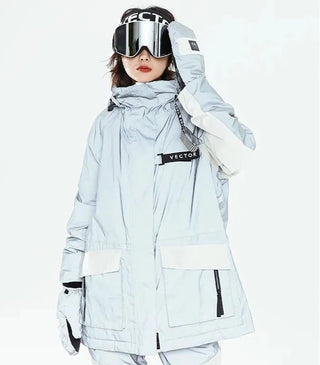 Warm Ski Suit Hooded Waterproof Windproof Reflective Ski Snowboard Jacket - Diva Melody