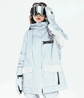 Warm Ski Suit Hooded Waterproof Windproof Reflective Ski Snowboard Jacket - Diva Melody