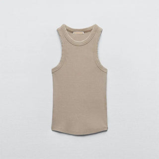 Wash Rib Simple Retro Vintage Tank Top - Diva Melody