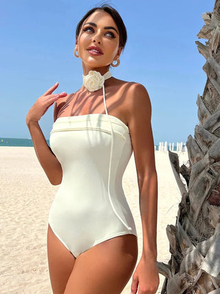 White Bride One Piece Luxury Elegant Bodysuit - Diva Melody