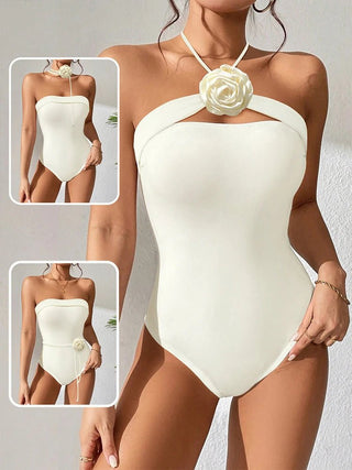 White Bride One Piece Luxury Elegant Bodysuit - Diva Melody