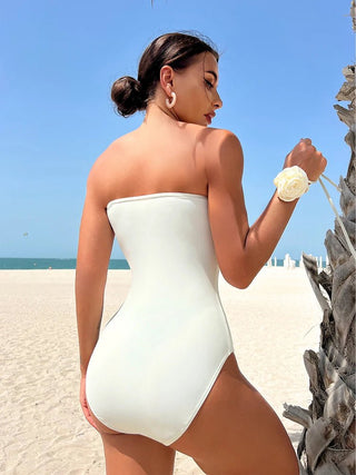 White Bride One Piece Luxury Elegant Bodysuit - Diva Melody