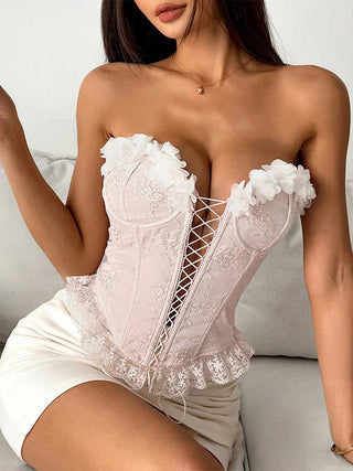 White Lace Ruffle Crop Top - Diva Melody