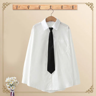 White Long Sleeve Casual Shirt - Diva Melody