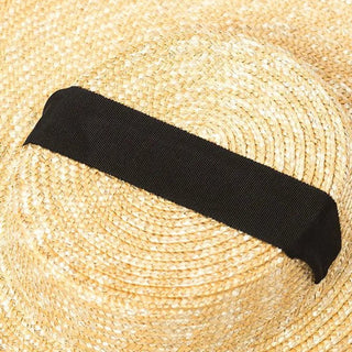 Wide Brim Boater Straw Hat - Diva Melody