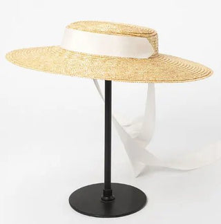 Wide Brim Boater Straw Hat - Diva Melody