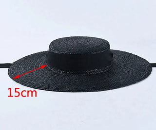 Wide Brim Boater Straw Hat - Diva Melody