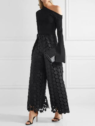 Wide Legs Hollow Polka Dot Pants - Diva Melody