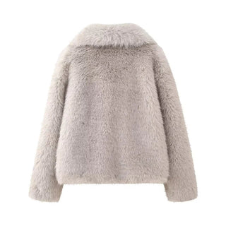 Winter Warm Fur Women Turndown Collar Long Sleeve Short Coats - Diva Melody