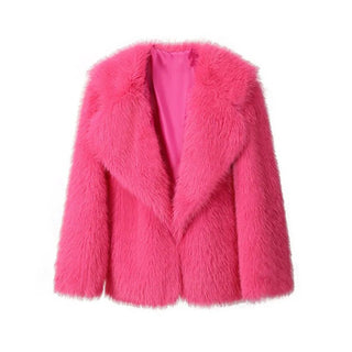 Winter Warm Fur Women Turndown Collar Long Sleeve Short Coats - Diva Melody