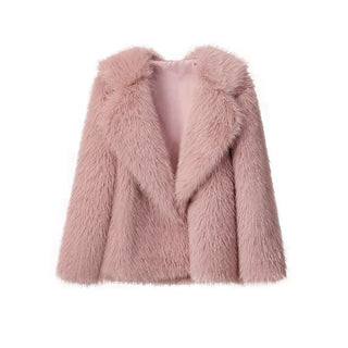 Winter Warm Fur Women Turndown Collar Long Sleeve Short Coats - Diva Melody