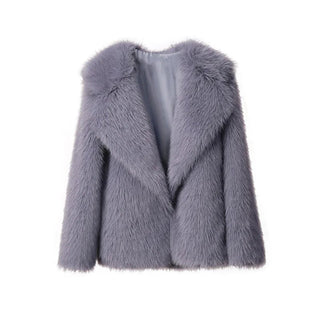 Winter Warm Fur Women Turndown Collar Long Sleeve Short Coats - Diva Melody