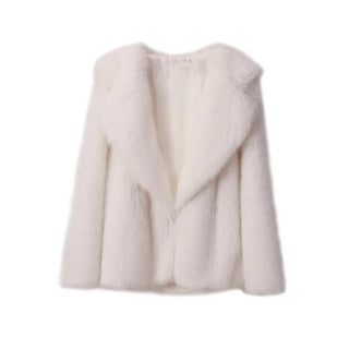 Winter Warm Fur Women Turndown Collar Long Sleeve Short Coats - Diva Melody