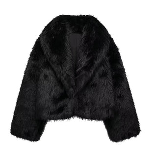 Winter Warm Fur Women Turndown Collar Long Sleeve Short Coats - Diva Melody