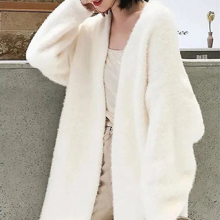 Women's Fluffy Knit Cardigan - Diva Melody