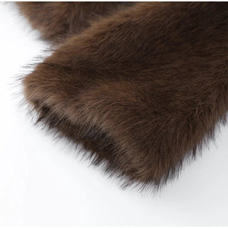 Women's Retro Faux Fur Coat with Buttons - Diva Melody