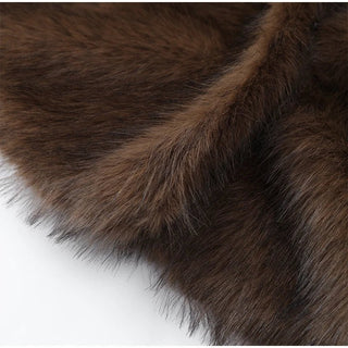 Women's Retro Faux Fur Coat with Buttons - Diva Melody