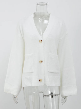 Women's V - Neck Pocket Cardigan - Diva Melody