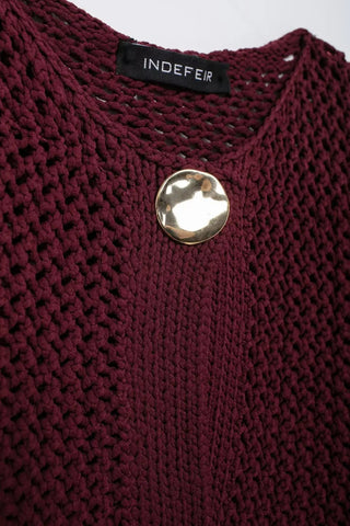 Women's Wine Red Cardigan - Diva Melody