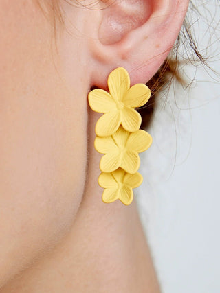 Yellow Flower Stud Earrings - Diva Melody