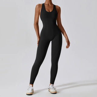 Yoga Gym Jumpsuit Fitness Sports Pilates Workout Outfit push - up Activewear - Diva Melody