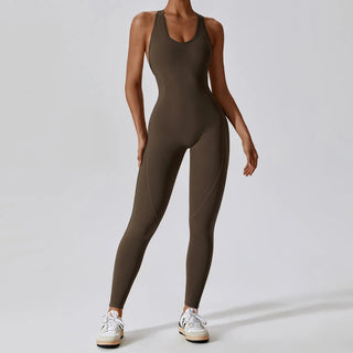 Yoga Gym Jumpsuit Fitness Sports Pilates Workout Outfit push - up Activewear - Diva Melody