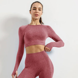 Yoga Outerwear Seamless Women's Workout Wear Activewear Workout Tops Long Sleeve - Diva Melody